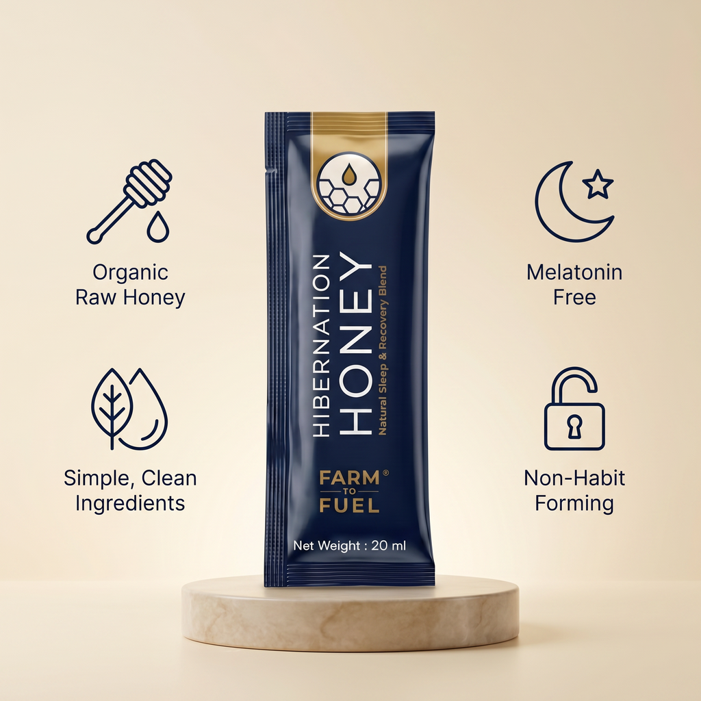 Single-serve Hibernation Honey gel pouch, melatonin-free sleep aid